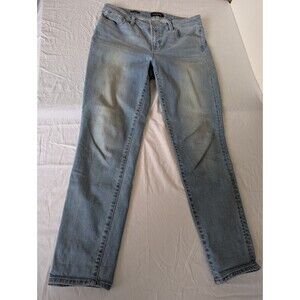 Talbots Flawless Five Pocket Slim Ankle Jeans 8 Blue Womens Mid Rise Stretch